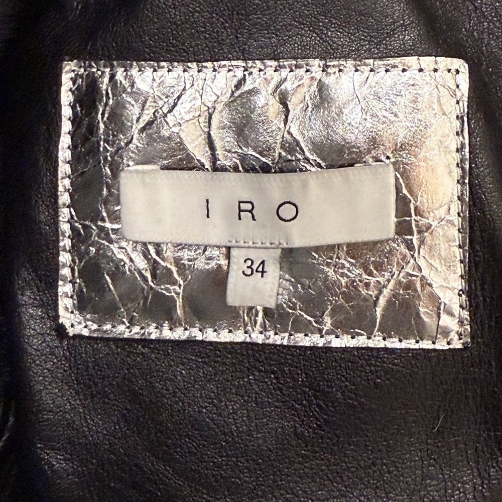 IRO Silver Shearling Leather Jacket - Picture 8 of 10